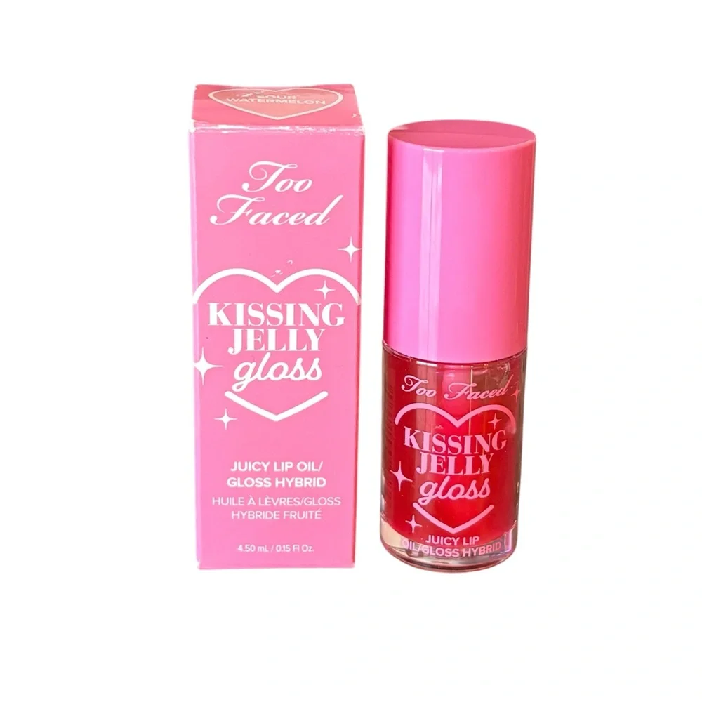 💎 Too Faced Kissing Jelly Hydrating Lip Oil Gloss Sour Watermelon New In Box